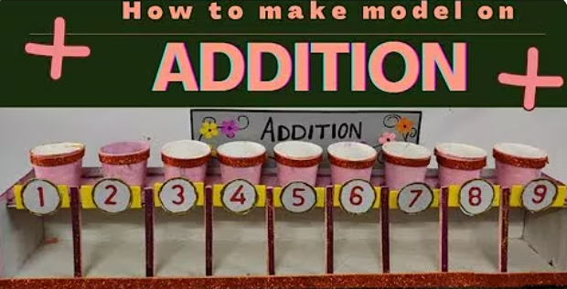 math addition working model from card board