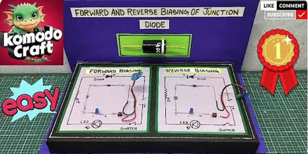 Forward and Reverse biasing of junction diode working model for school project