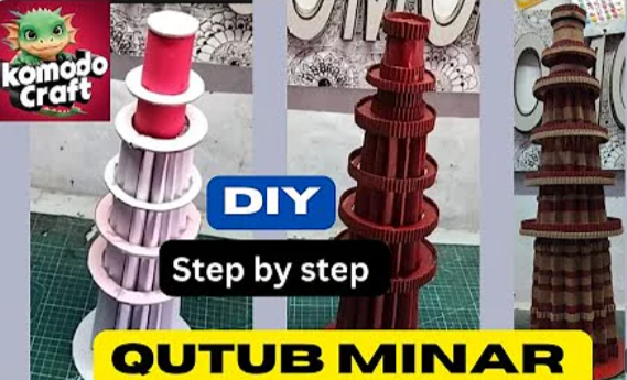 How to make Qutub Minar 3D model | Qutub Minar school project