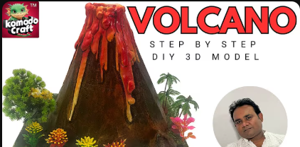 Volcano 3D Working Model For School Project | DIY Science Model | Komodo Craft