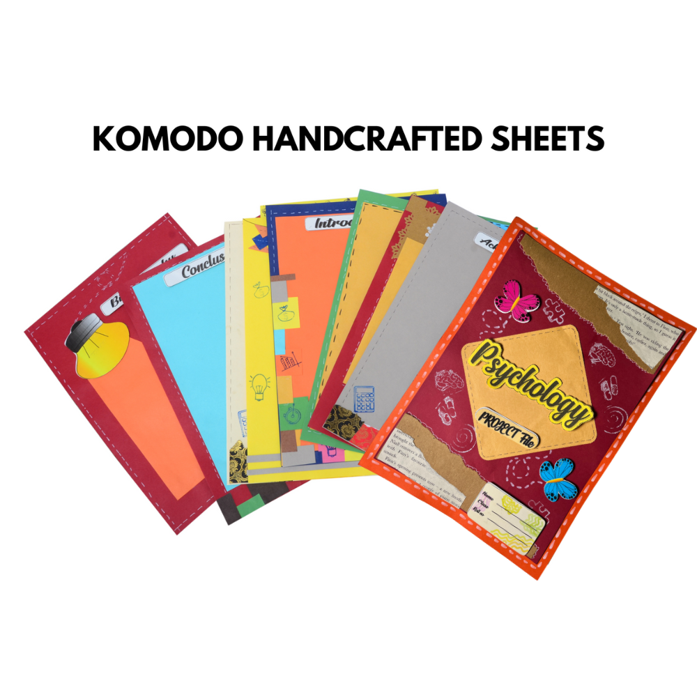 KOMODO Handcrafted Project Sheets / Psychology / A4 Size / 180 GSM / Pack For 10 / Ideal For School Project , Stationery / Students - Image 3