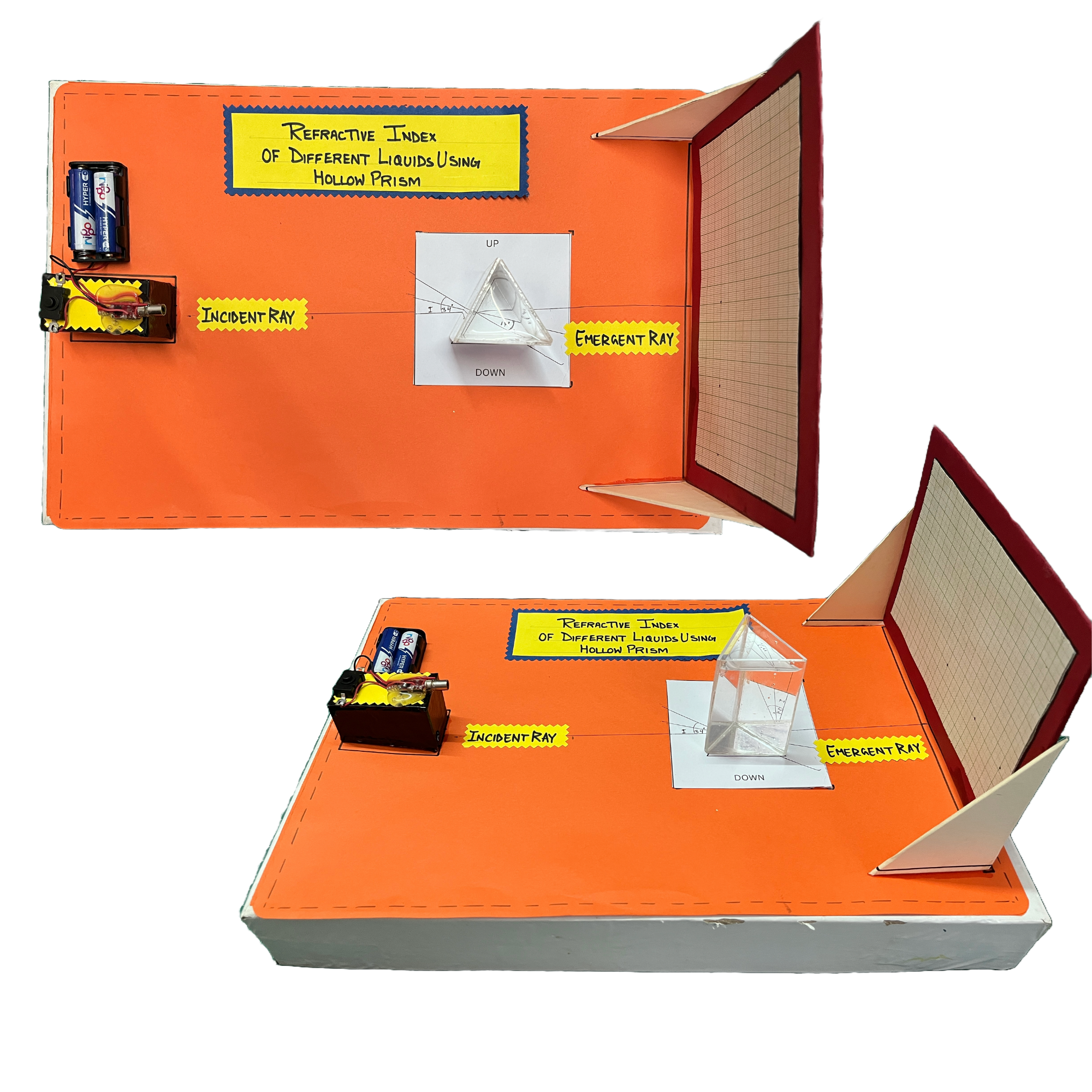 Refractive Index Experiment Kit – DIY Science Kit with Hollow Prism & Laser Circuit