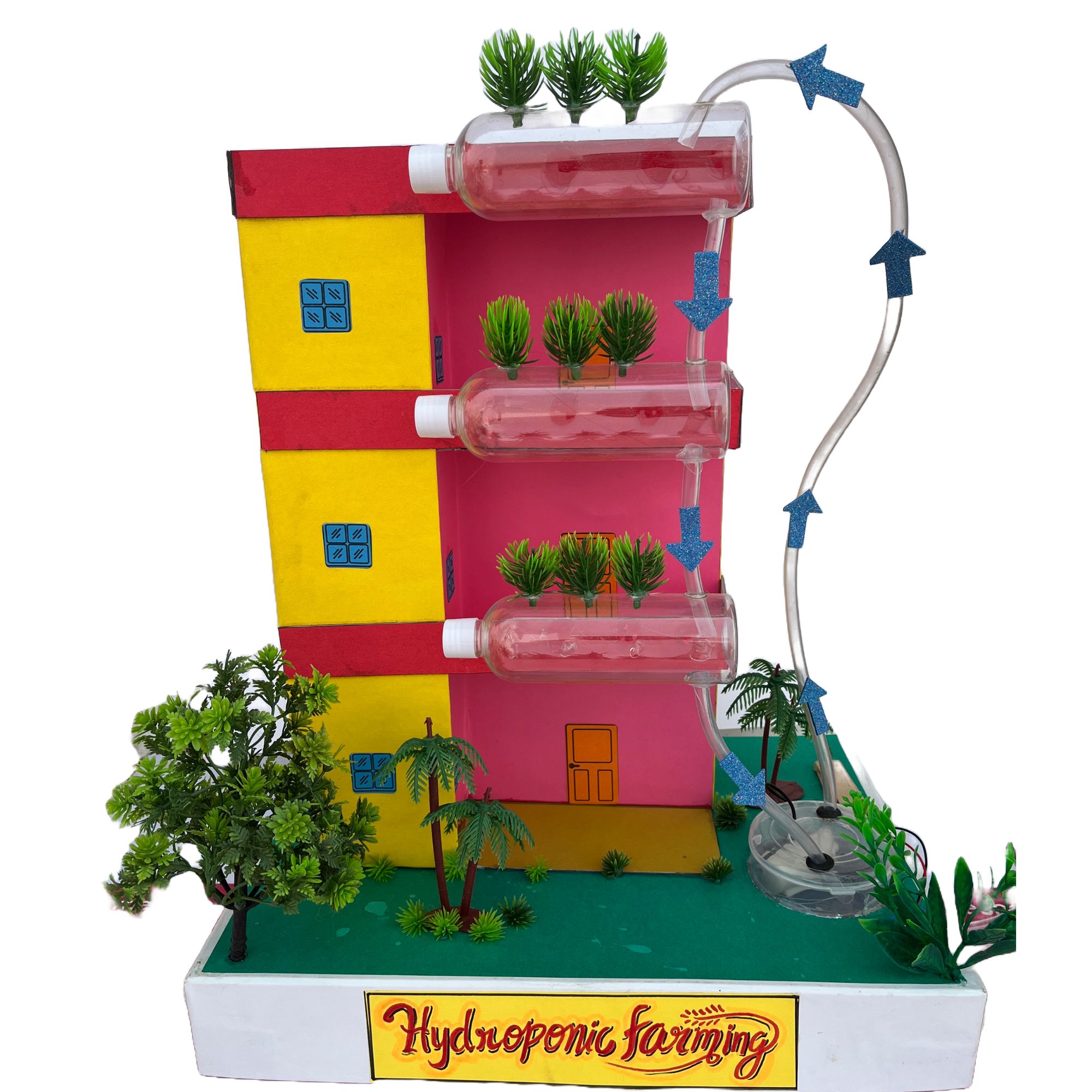 Komodo Craft Hydroponic Farming Working Model (DIY Kit) with Water Pump – 3D School Science Project