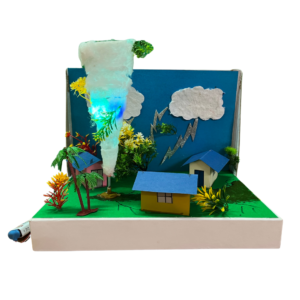 Cyclone Science Model Kit with LED Lights, Working Motor, 39 x 30 cm, DIY Weather Project