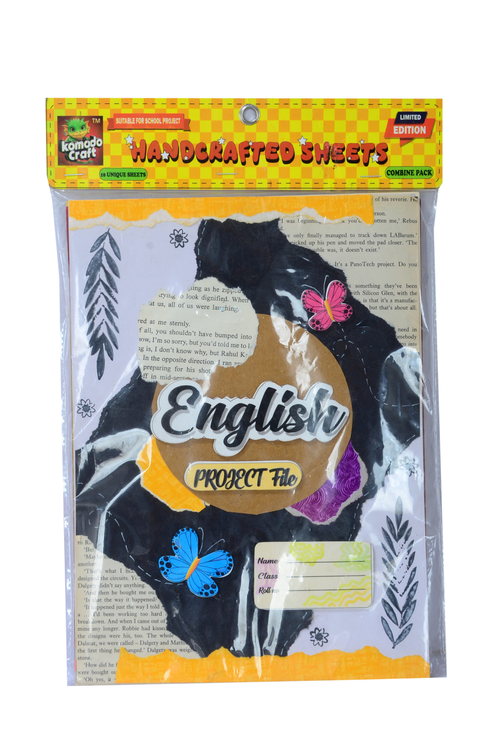 KOMODO Handcrafted Sheets / English / A4 Size Sheets / 180 GSM / Pack For 10 Sheets / Ideal For School Project , Stationery / Students - Image 2