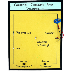 Charging and Discharging of Capacitor Project Working Model | RC Circuit Physics Model with LED, Resistor & 2200µF Capacitor | STEM Electronics Experiment Kit for School, College