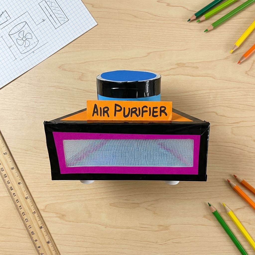 DIY Air Purifier Model for School Project | Working Air Filtration Science Model | Pollution Control Project Kit | STEM Learning Toy for Kids | Komodo Craft - Image 4