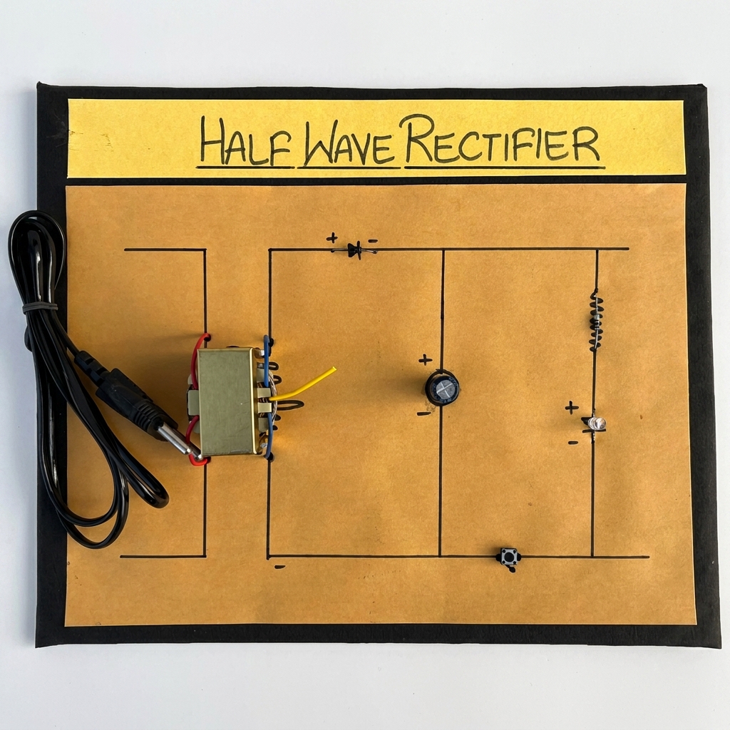 Komodo Craft Half Wave Rectifier Model | AC to DC Converter Science Project Kit | Working Electronics Model with Transformer, Diode & Capacitor | STEM Educational Kit for Students