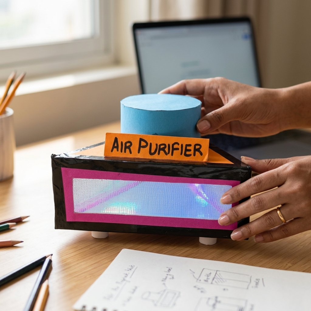 DIY Air Purifier Model for School Project | Working Air Filtration Science Model | Pollution Control Project Kit | STEM Learning Toy for Kids | Komodo Craft - Image 3