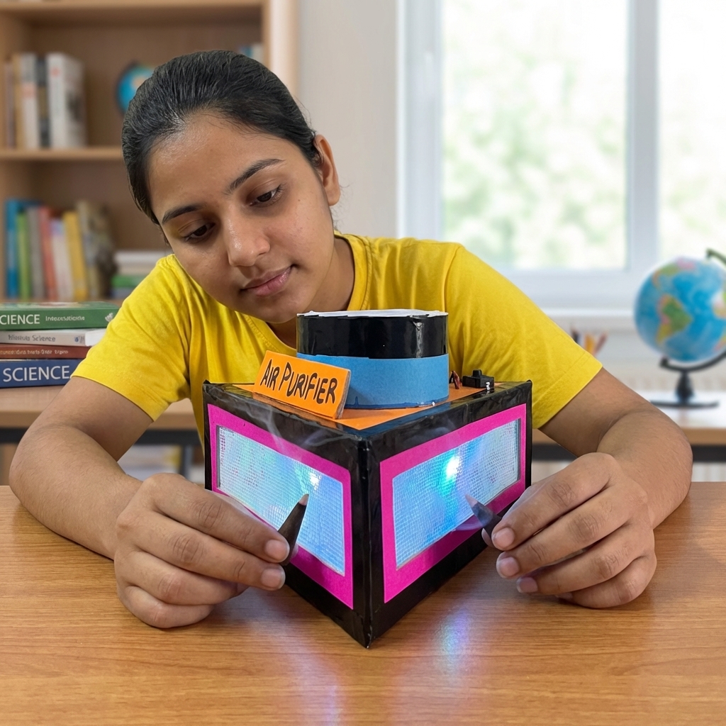 DIY Air Purifier Model for School Project | Working Air Filtration Science Model | Pollution Control Project Kit | STEM Learning Toy for Kids | Komodo Craft - Image 6